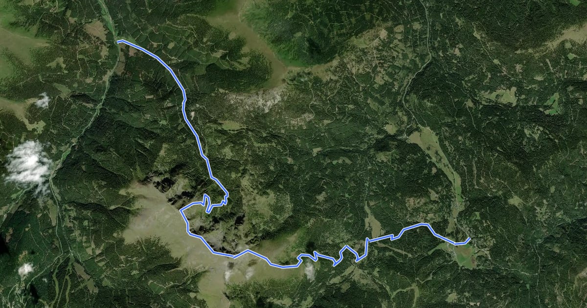 Маршрут Wanderweg 129 на спутниковом снимке