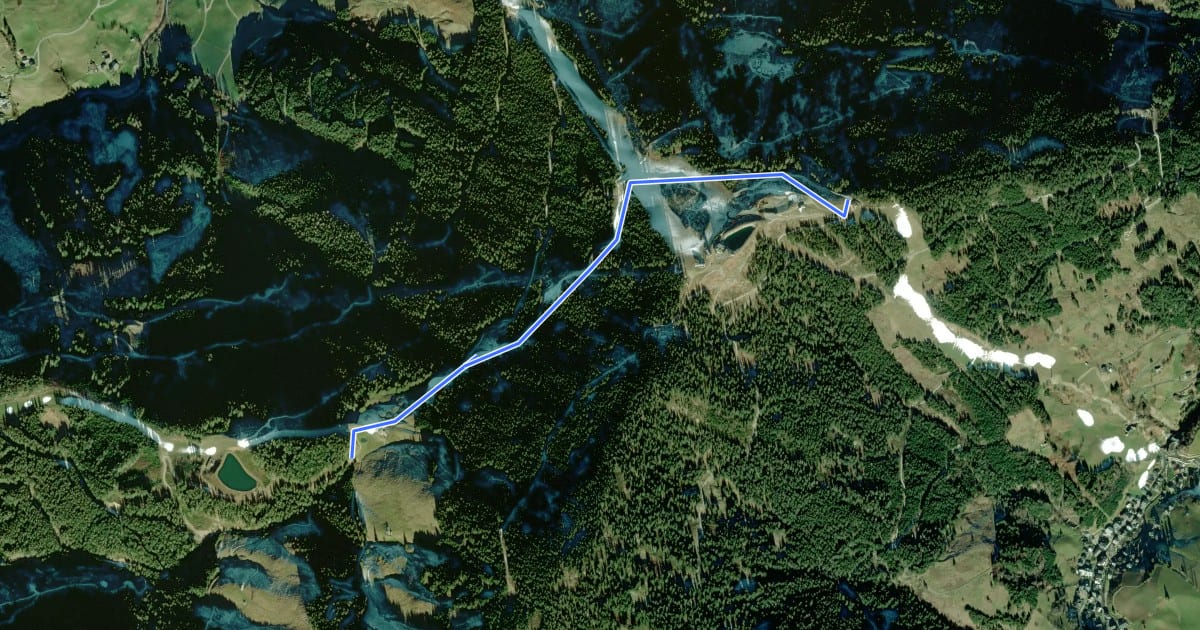 Маршрут Wanderweg 12b на спутниковом снимке
