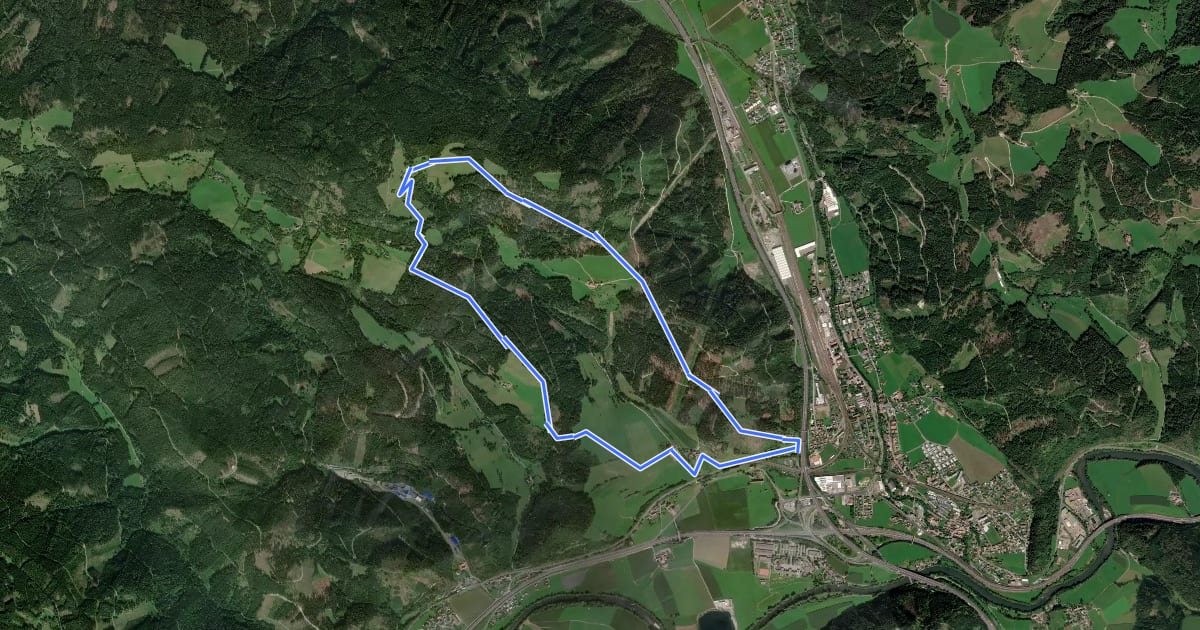 Маршрут Wanderweg 13 на спутниковом снимке