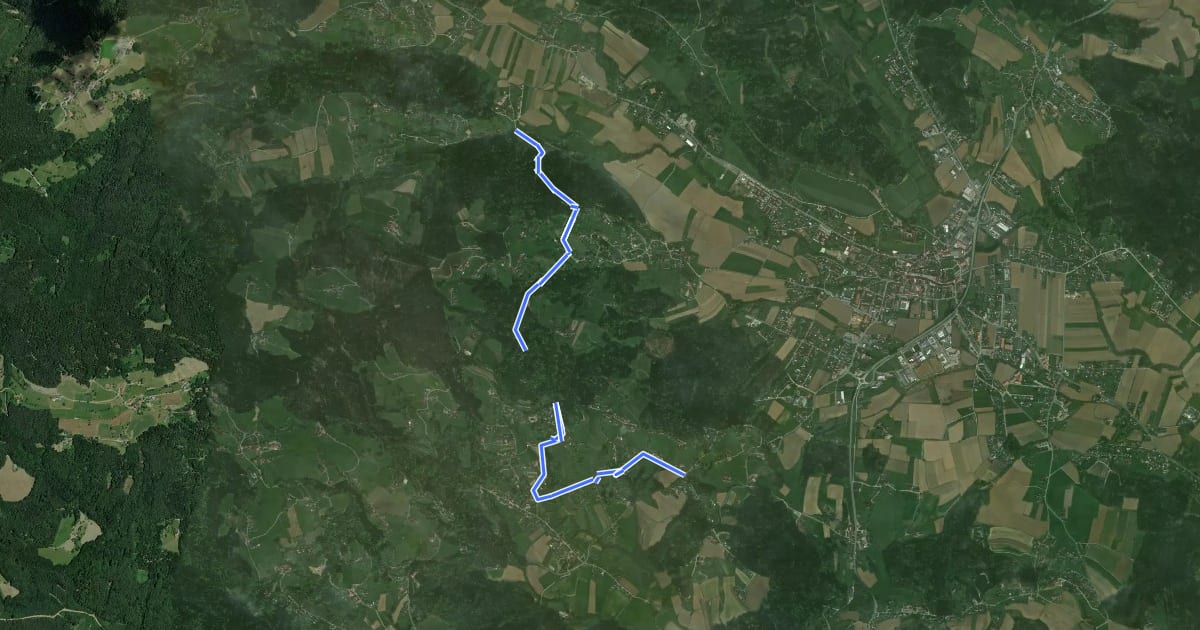 Маршрут Wanderweg 13 на спутниковом снимке