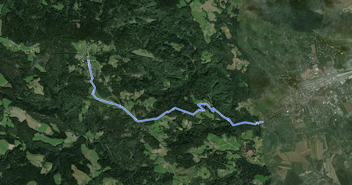 Маршрут Wanderweg 13 на спутниковом снимке