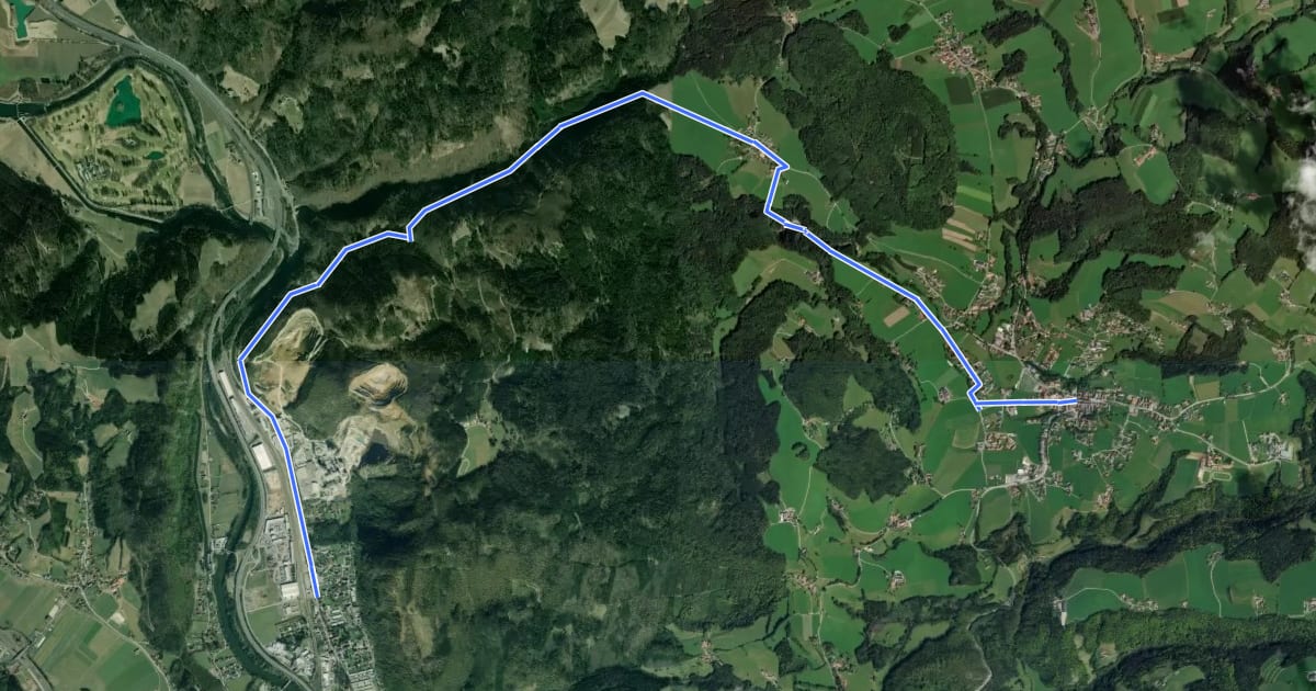 Маршрут Wanderweg 13 на спутниковом снимке