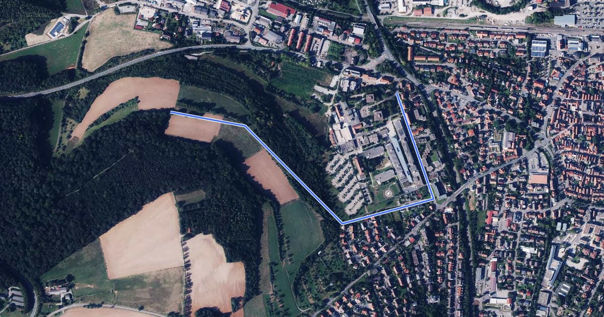 Маршрут Wanderweg 13 на спутниковом снимке