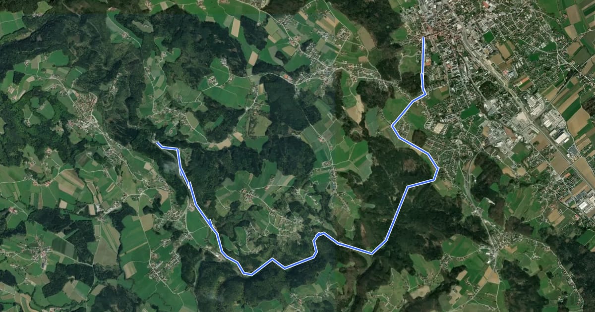 Маршрут Wanderweg 13 на спутниковом снимке