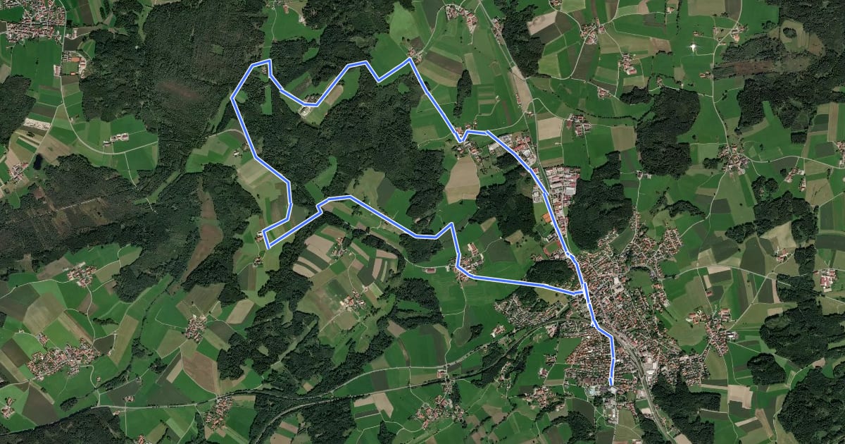 Маршрут Wanderweg 13 - Bad Endorf на спутниковом снимке