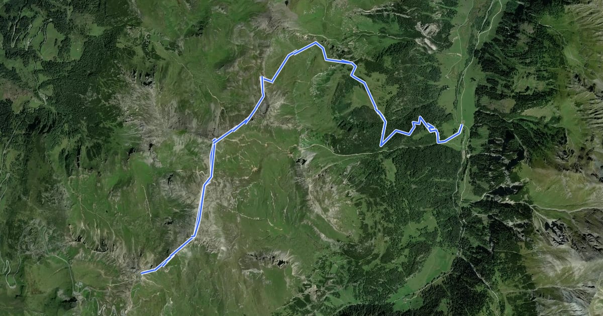 Маршрут Wanderweg 13 (Hirzbachalm) на спутниковом снимке
