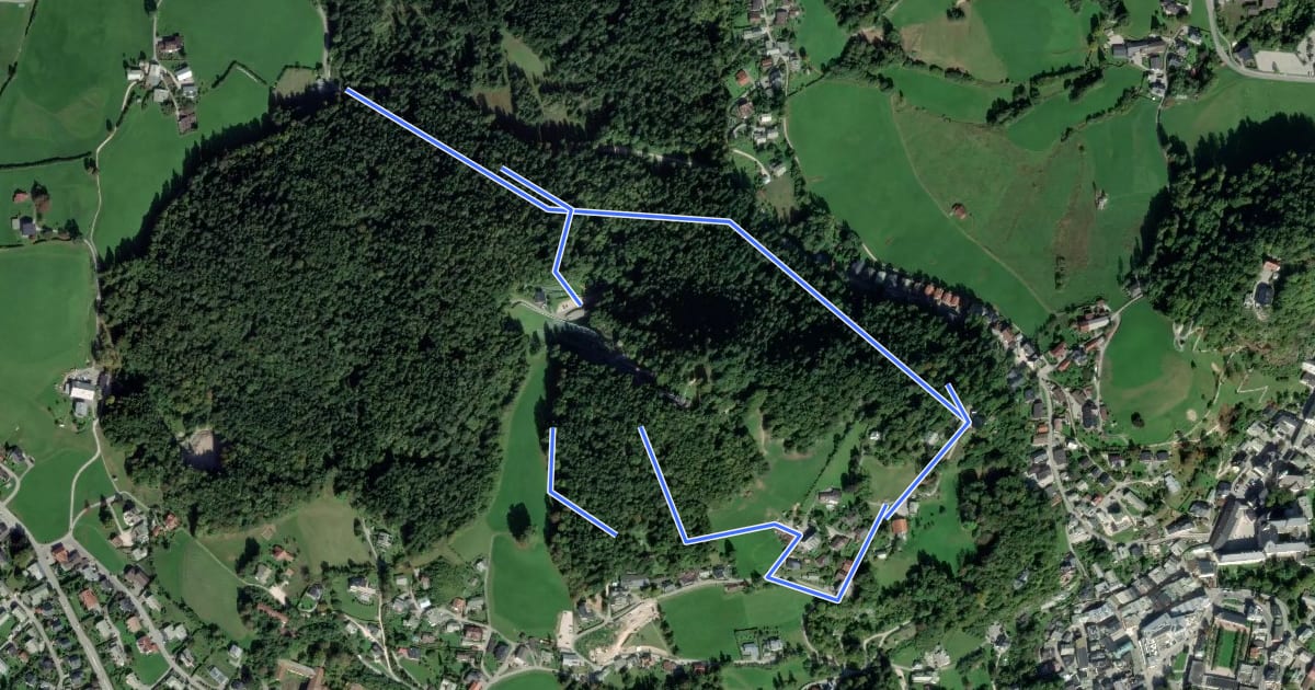 Маршрут Wanderweg 13 (Rund um den Kälberstein) на спутниковом снимке