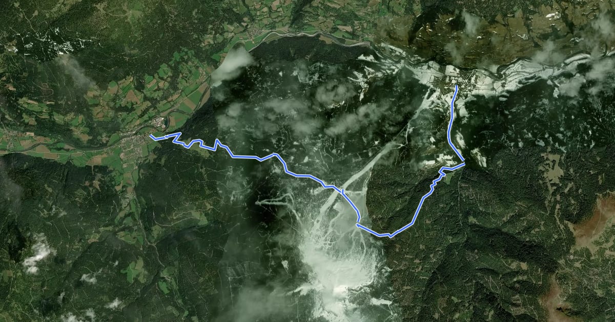 Маршрут Wanderweg 130 на спутниковом снимке