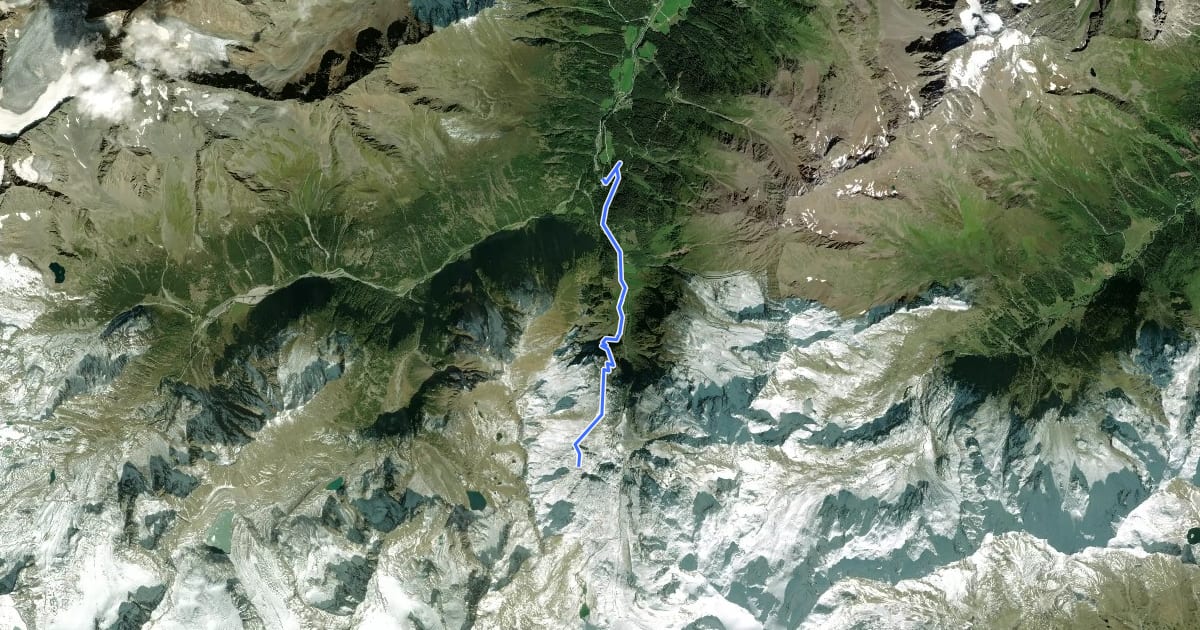 Маршрут Wanderweg 134 - Stubai на спутниковом снимке