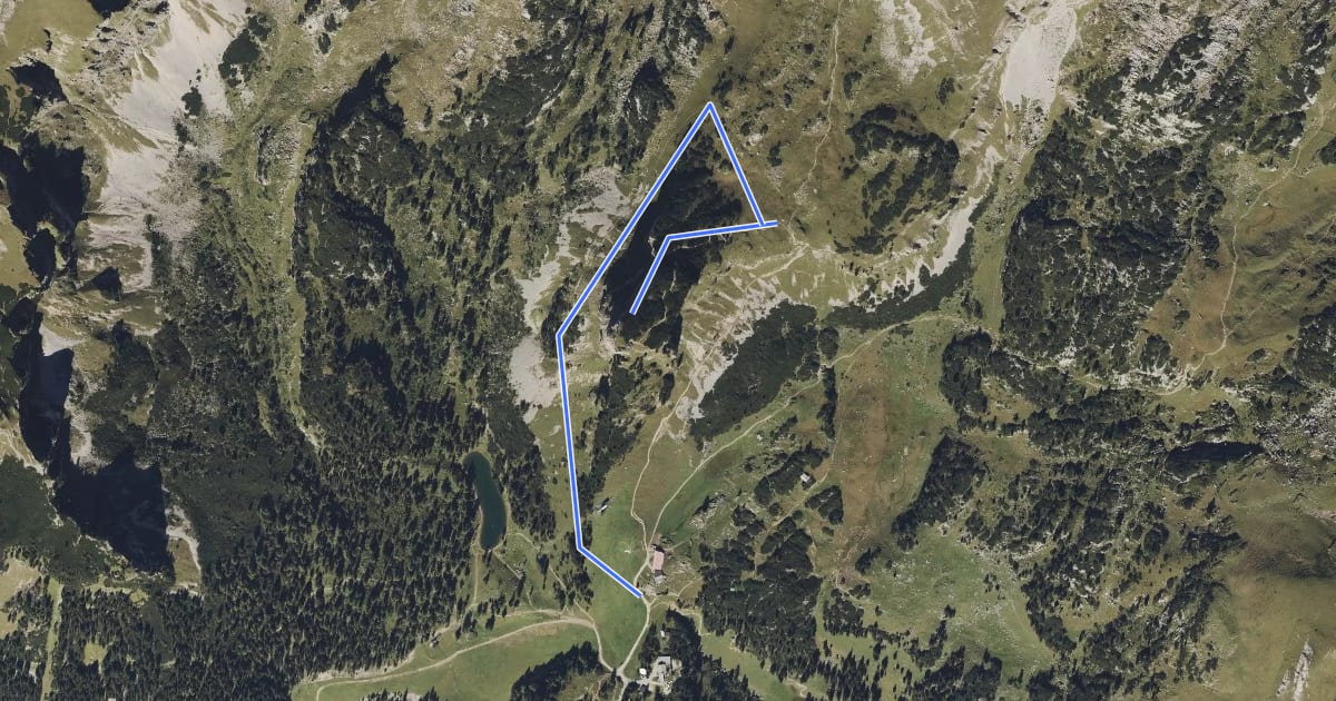 Маршрут Wanderweg 14 на спутниковом снимке