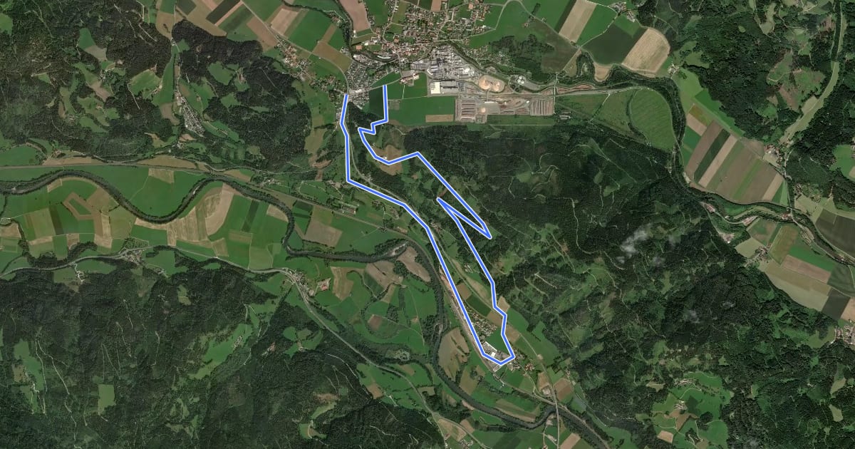 Маршрут Wanderweg 14 на спутниковом снимке