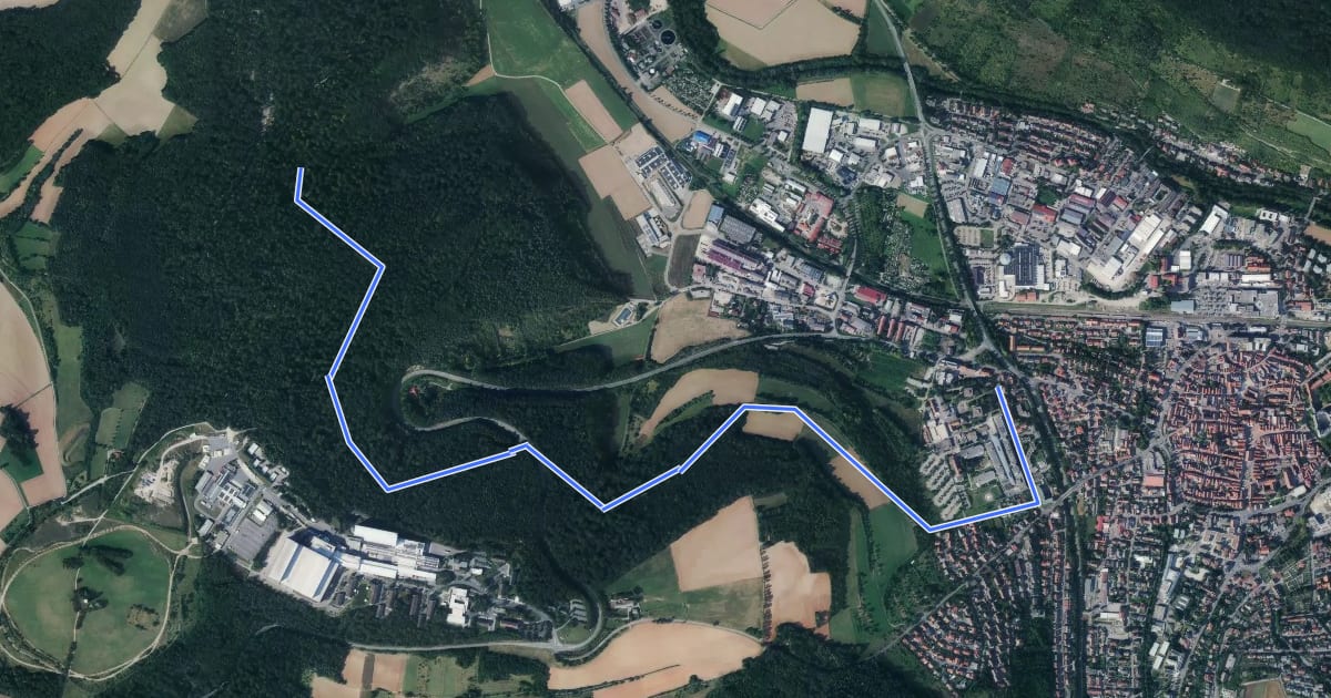 Маршрут Wanderweg 14 на спутниковом снимке