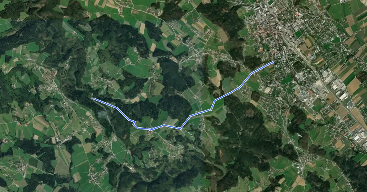 Маршрут Wanderweg 14 на спутниковом снимке