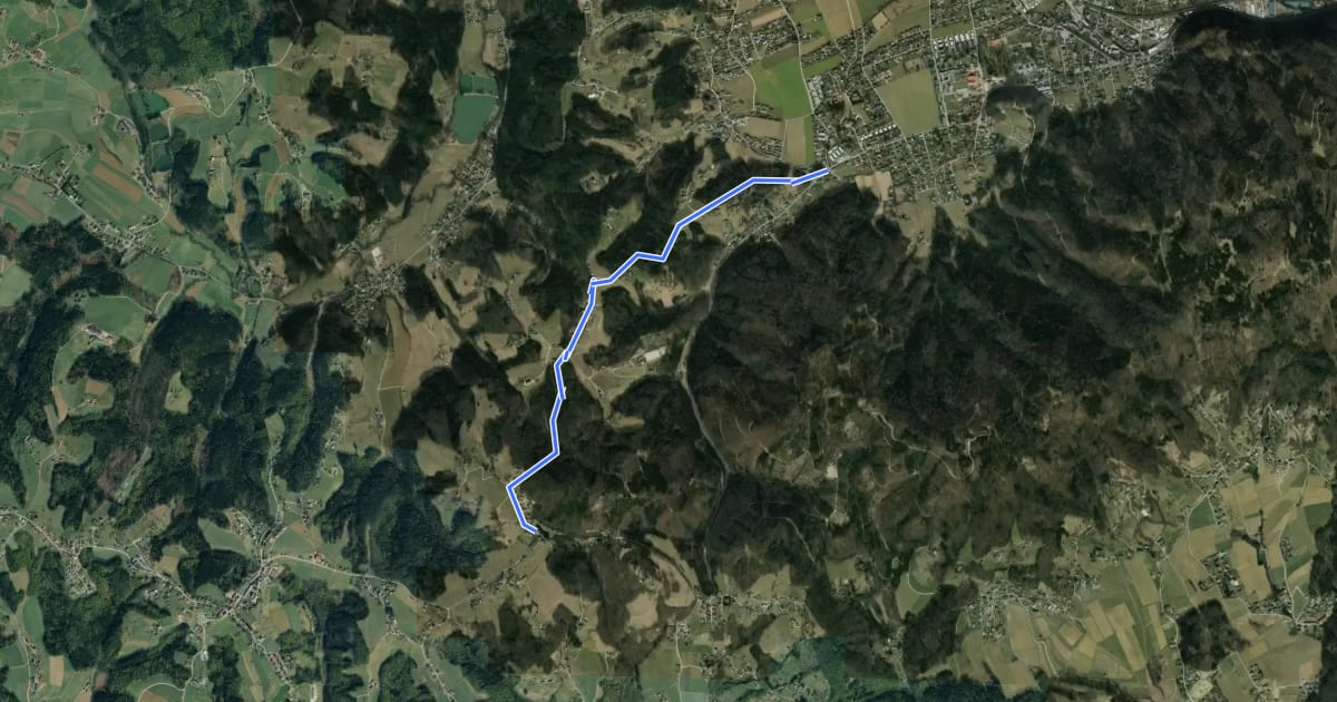Маршрут Wanderweg 14 на спутниковом снимке