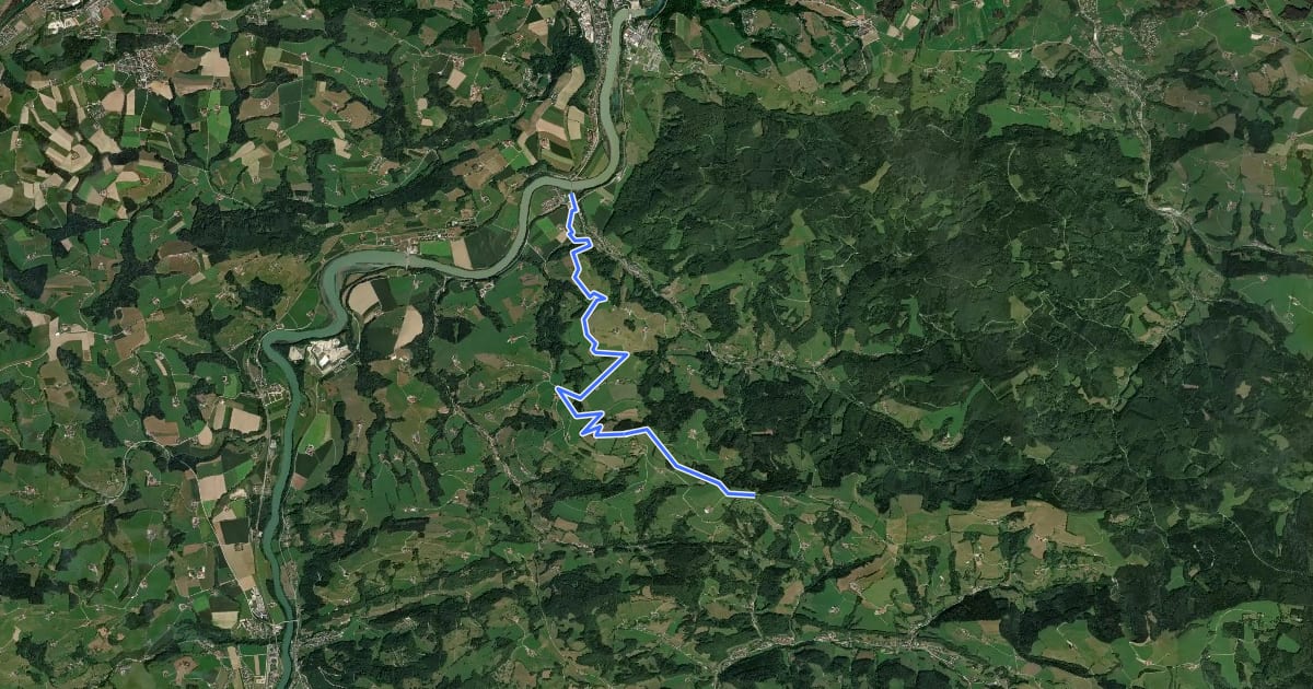 Маршрут Wanderweg 14 на спутниковом снимке