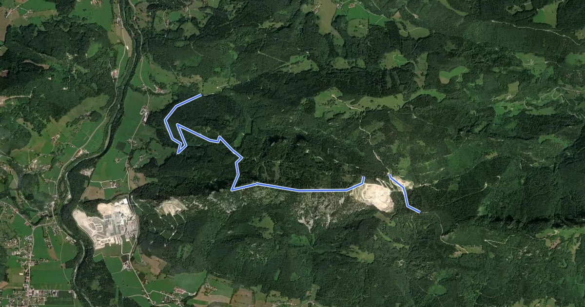 Маршрут Wanderweg 14 : Dorngraben - Dürres Eck - Gaisberg - Pfaffenboden - Mandlmais на спутниковом снимке