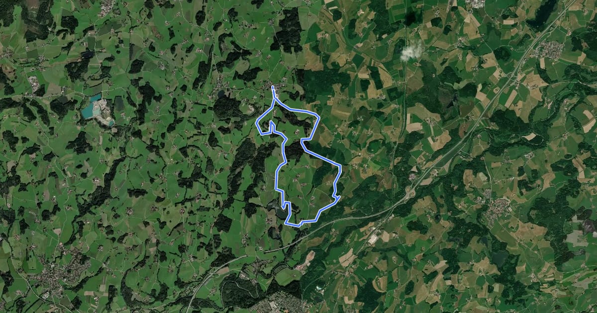 Маршрут Wanderweg 14 Wangen im Allgäu на спутниковом снимке