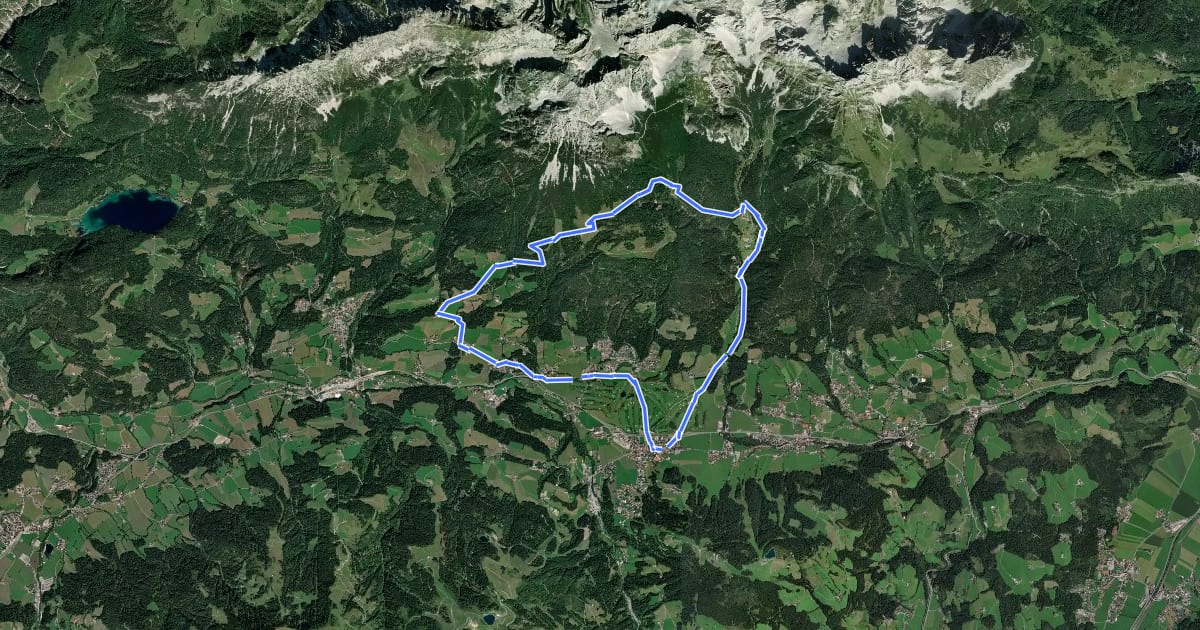 Маршрут Wanderweg 14 - Wilder Kaiser на спутниковом снимке