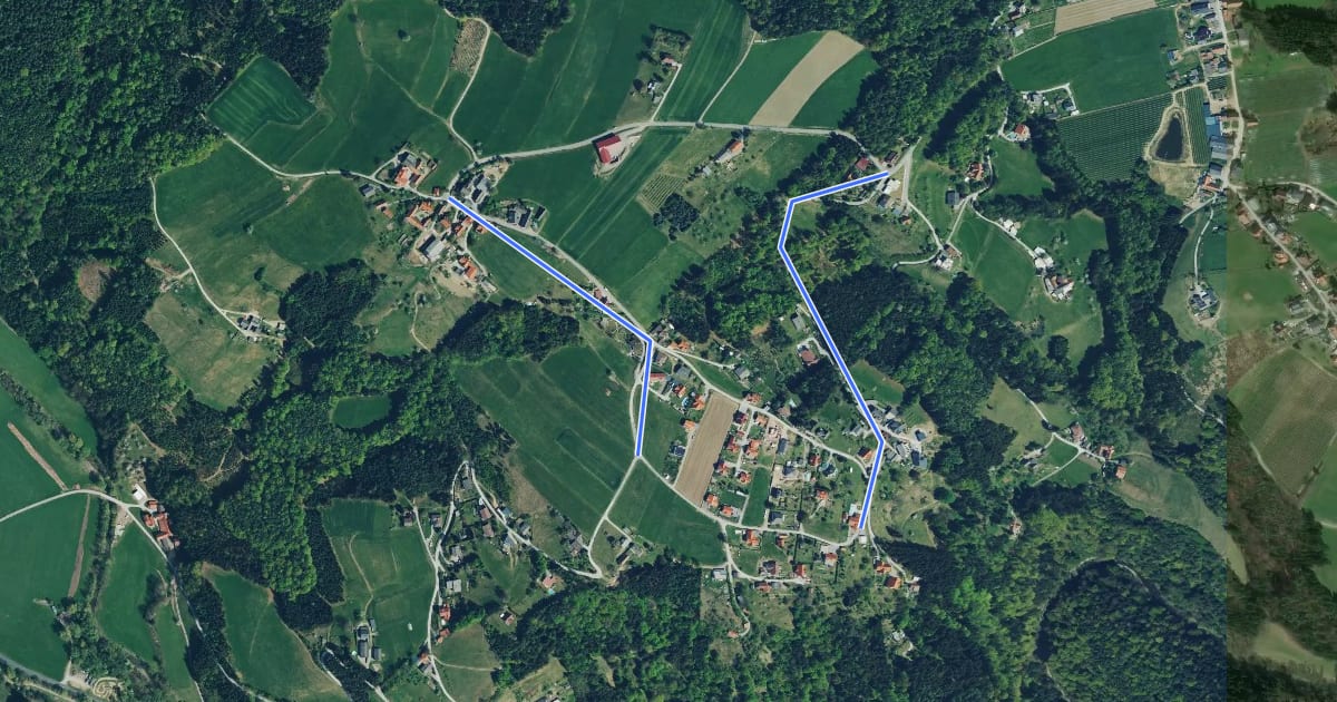 Маршрут Wanderweg 14a на спутниковом снимке