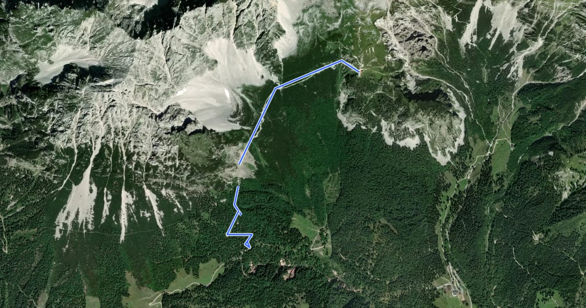 Маршрут Wanderweg 14a - Wilder Kaiser на спутниковом снимке