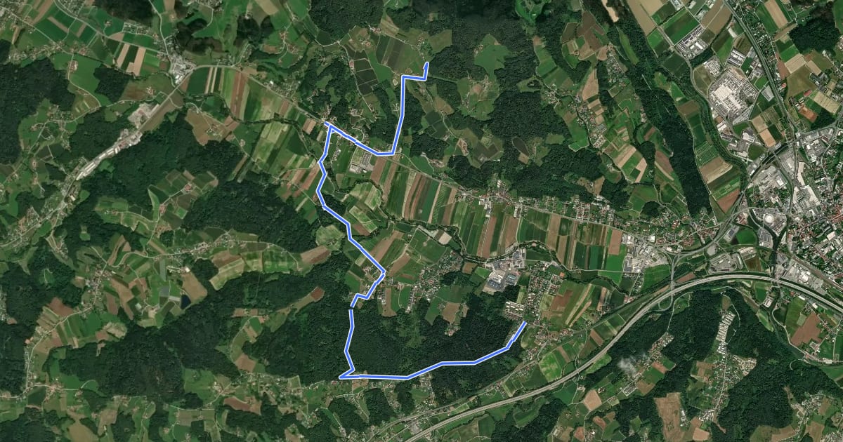 Маршрут Wanderweg 15 на спутниковом снимке