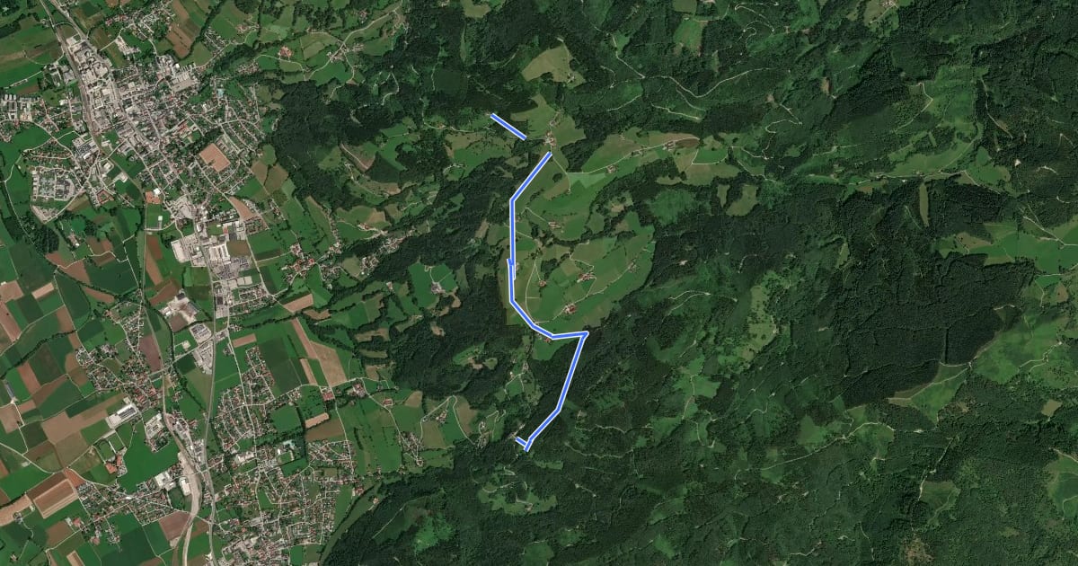Маршрут Wanderweg 15 на спутниковом снимке