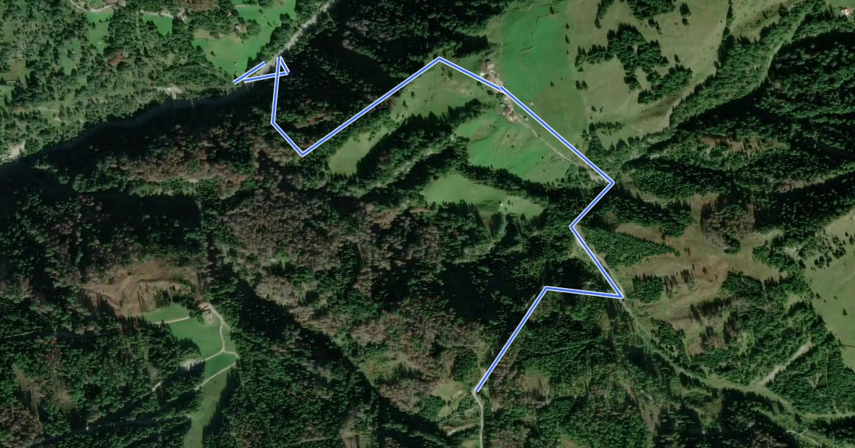Маршрут Wanderweg 15 на спутниковом снимке