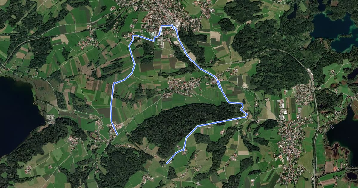 Маршрут Wanderweg 15 - Bad Endorf на спутниковом снимке