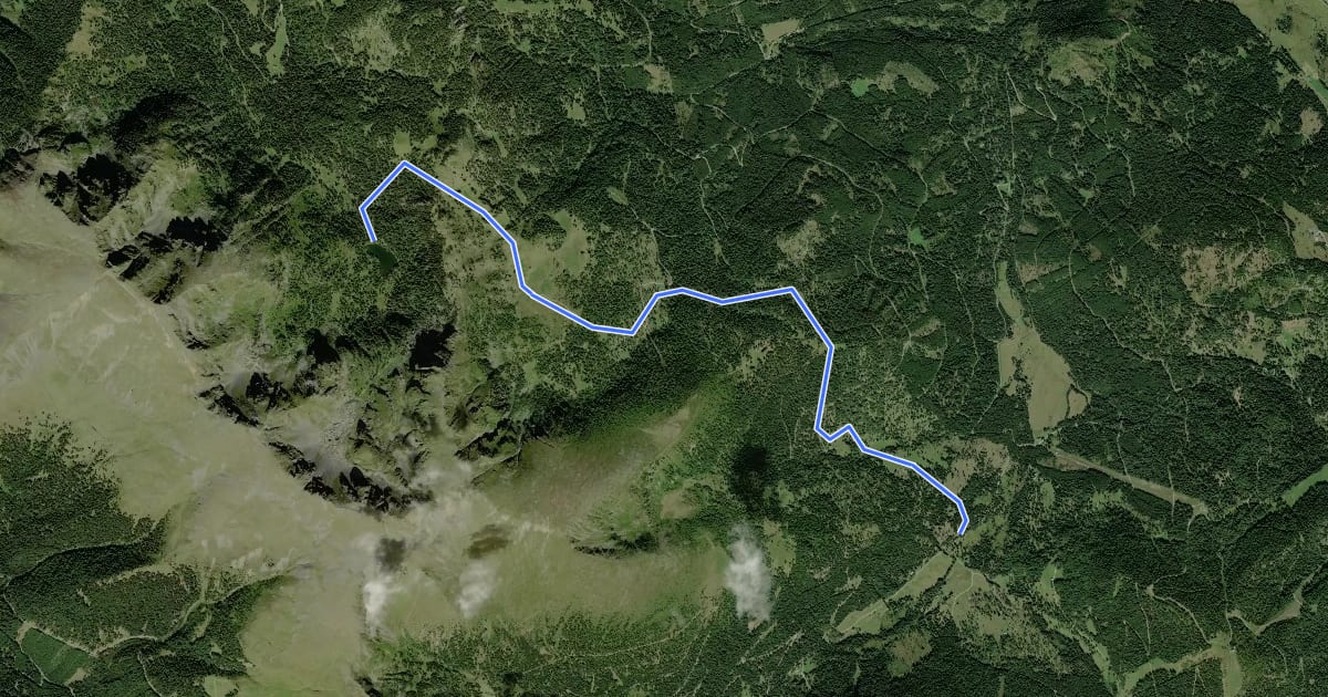 Маршрут Wanderweg 152 на спутниковом снимке