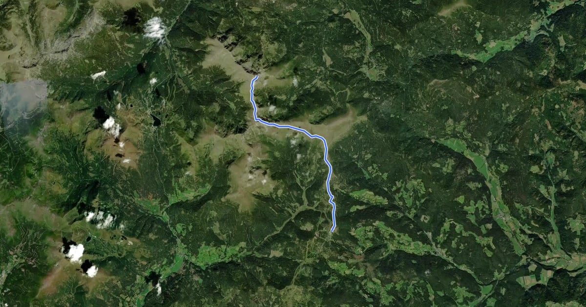 Маршрут Wanderweg 156 на спутниковом снимке