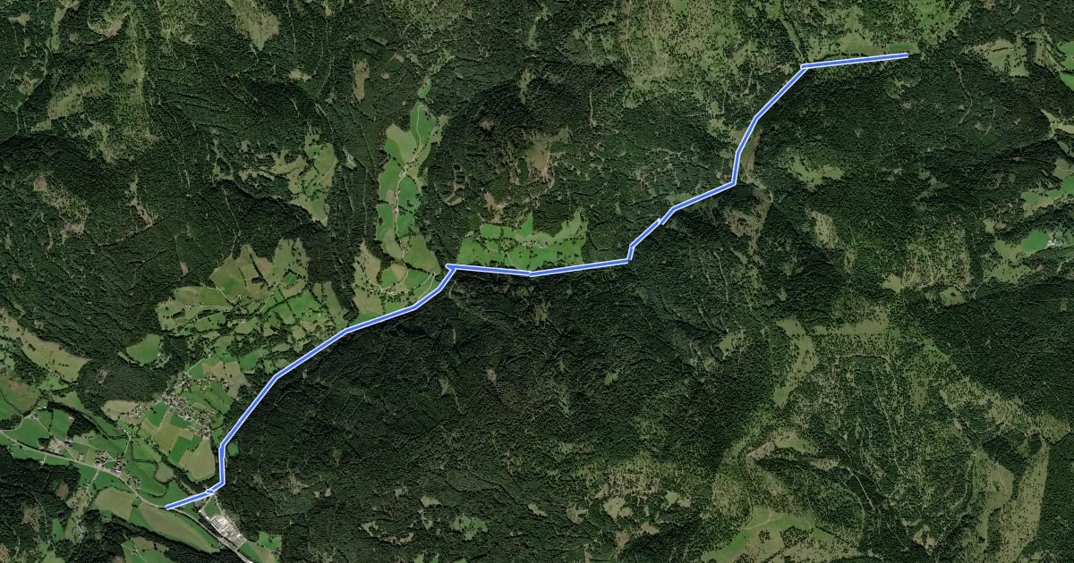 Маршрут Wanderweg 158-1 на спутниковом снимке