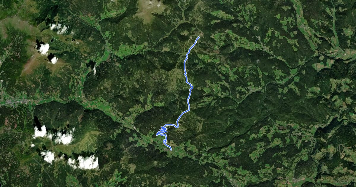 Маршрут Wanderweg 158 на спутниковом снимке