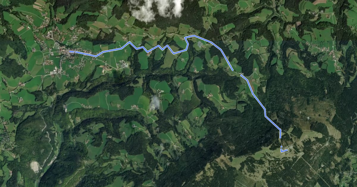 Маршрут Wanderweg 16 на спутниковом снимке