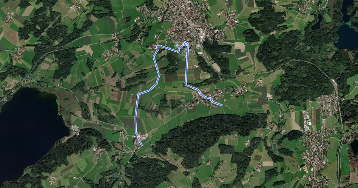 Маршрут Wanderweg 16 - Bad Endorf на спутниковом снимке