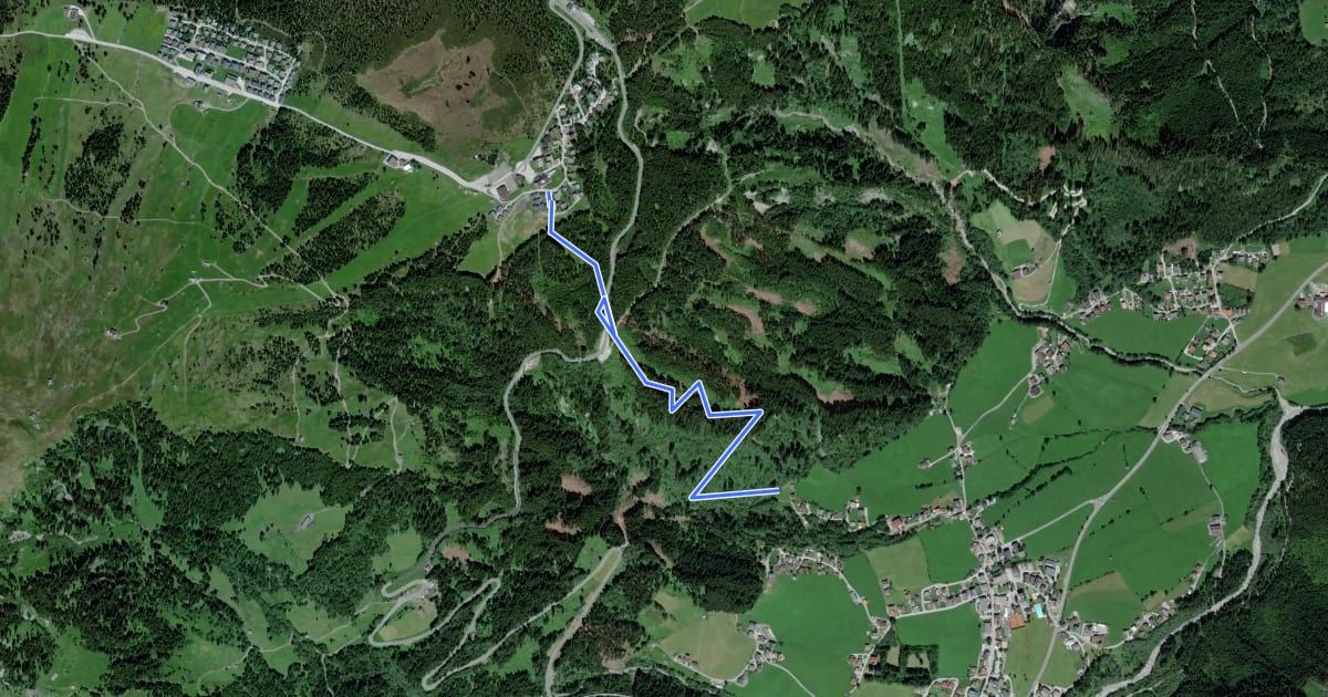 Маршрут Wanderweg 16 - Krimml на спутниковом снимке