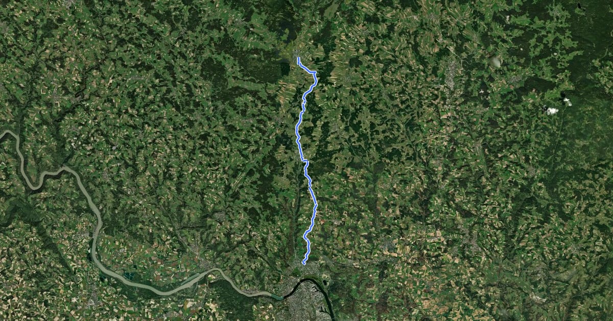 Маршрут Wanderweg 160 на спутниковом снимке