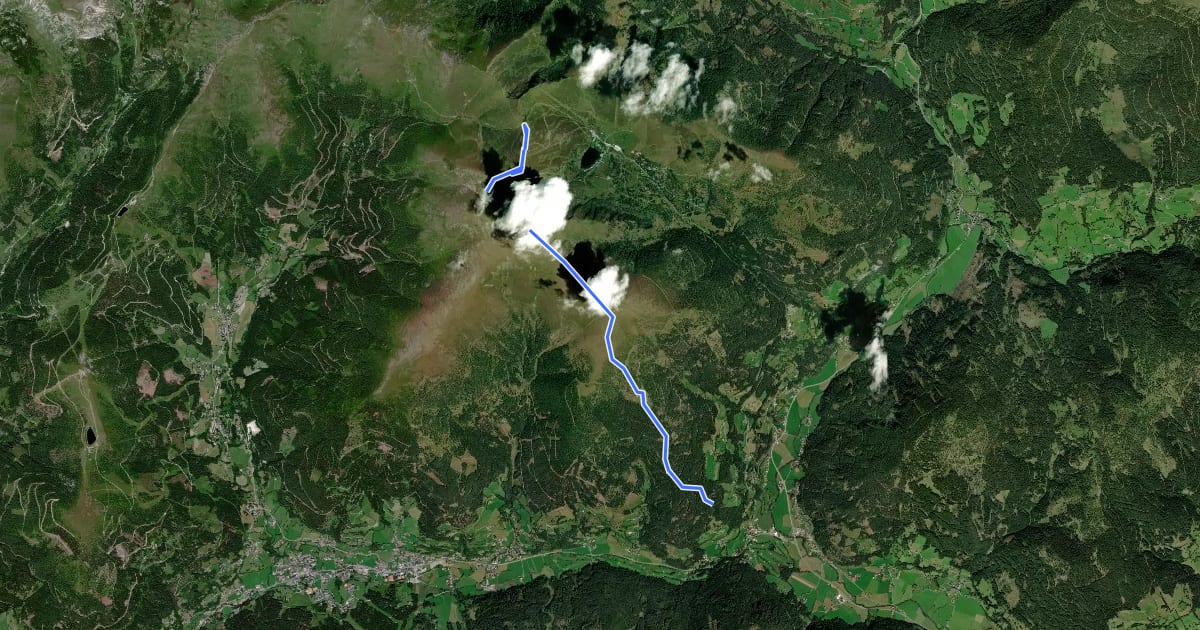 Маршрут Wanderweg 160 на спутниковом снимке