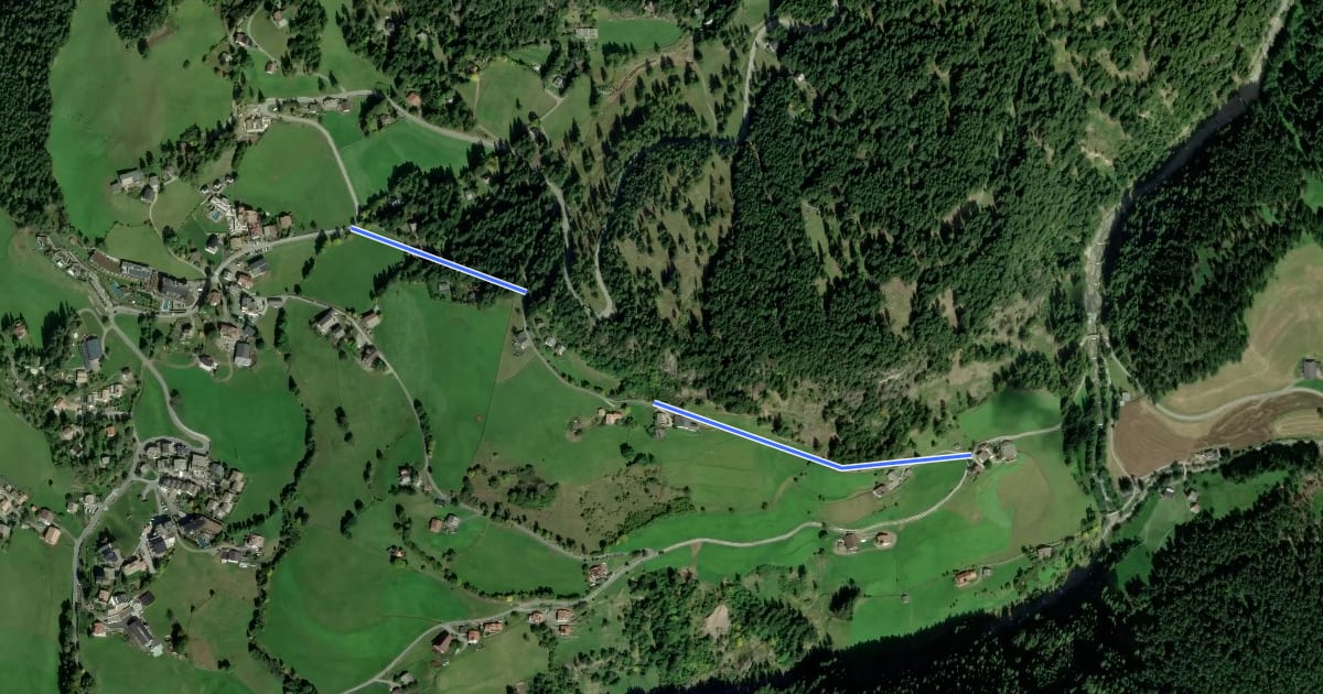 Маршрут Wanderweg на спутниковом снимке
