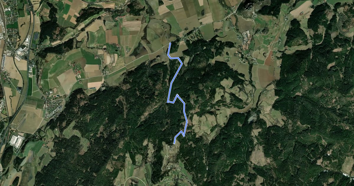Маршрут Wanderweg 165 на спутниковом снимке