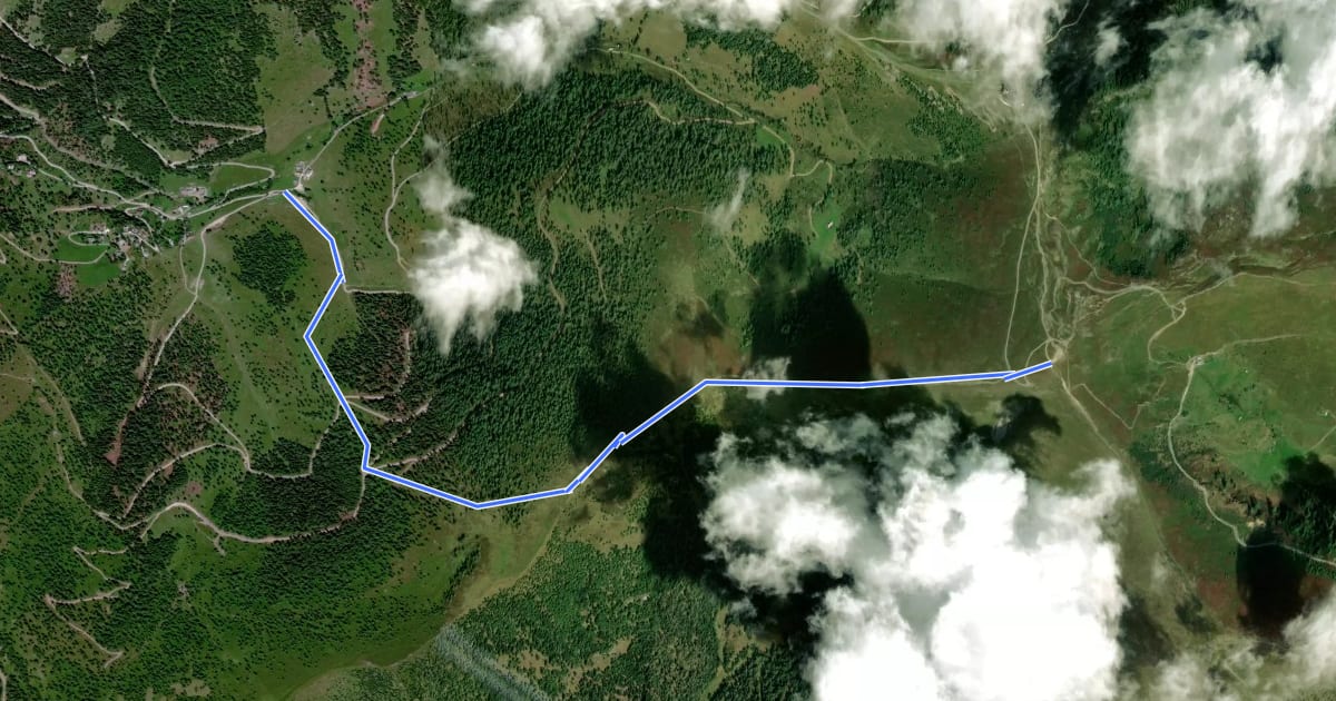 Маршрут Wanderweg 167 на спутниковом снимке