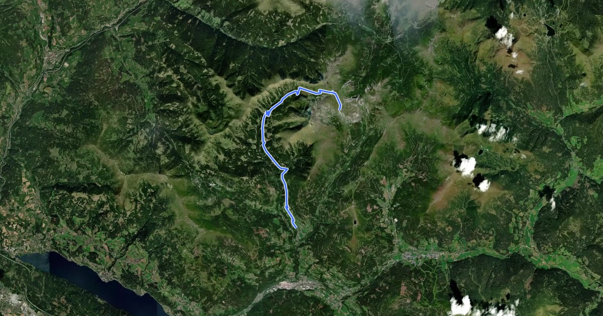 Маршрут Wanderweg 169 на спутниковом снимке