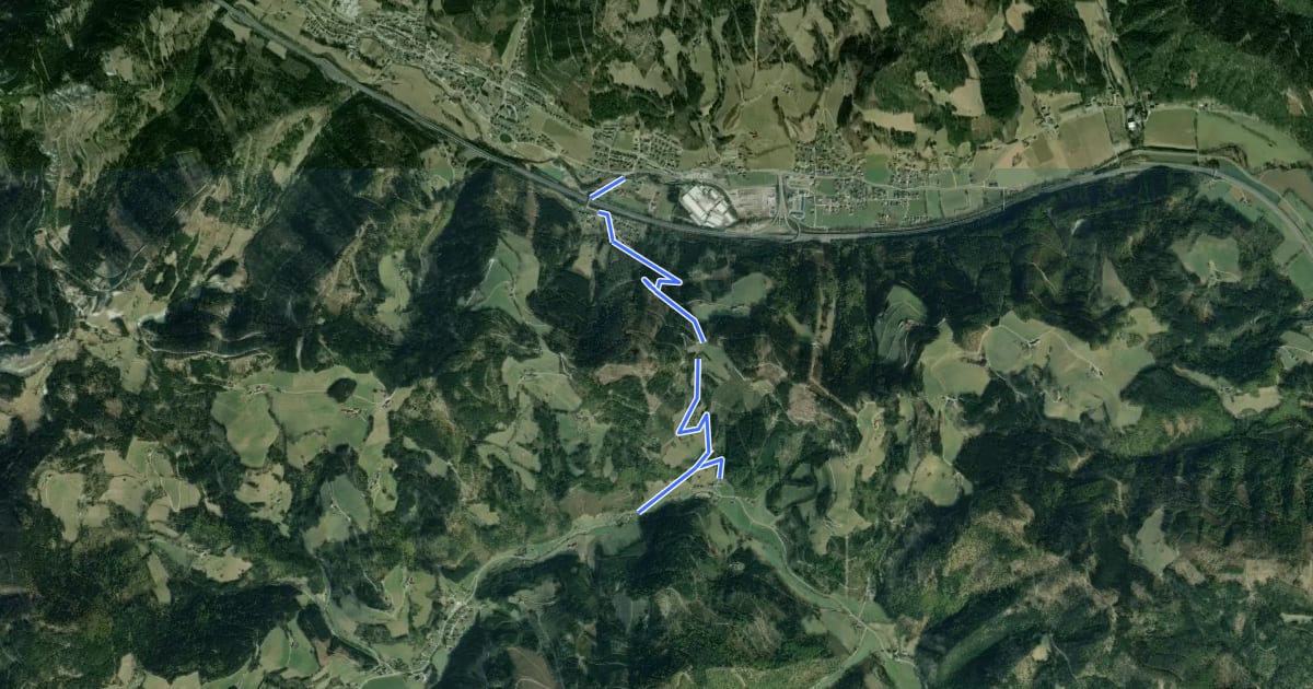 Маршрут Wanderweg 18 на спутниковом снимке