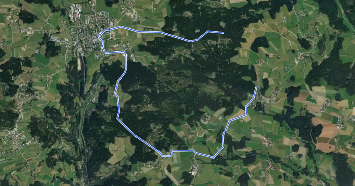 Маршрут Wanderweg 18 на спутниковом снимке