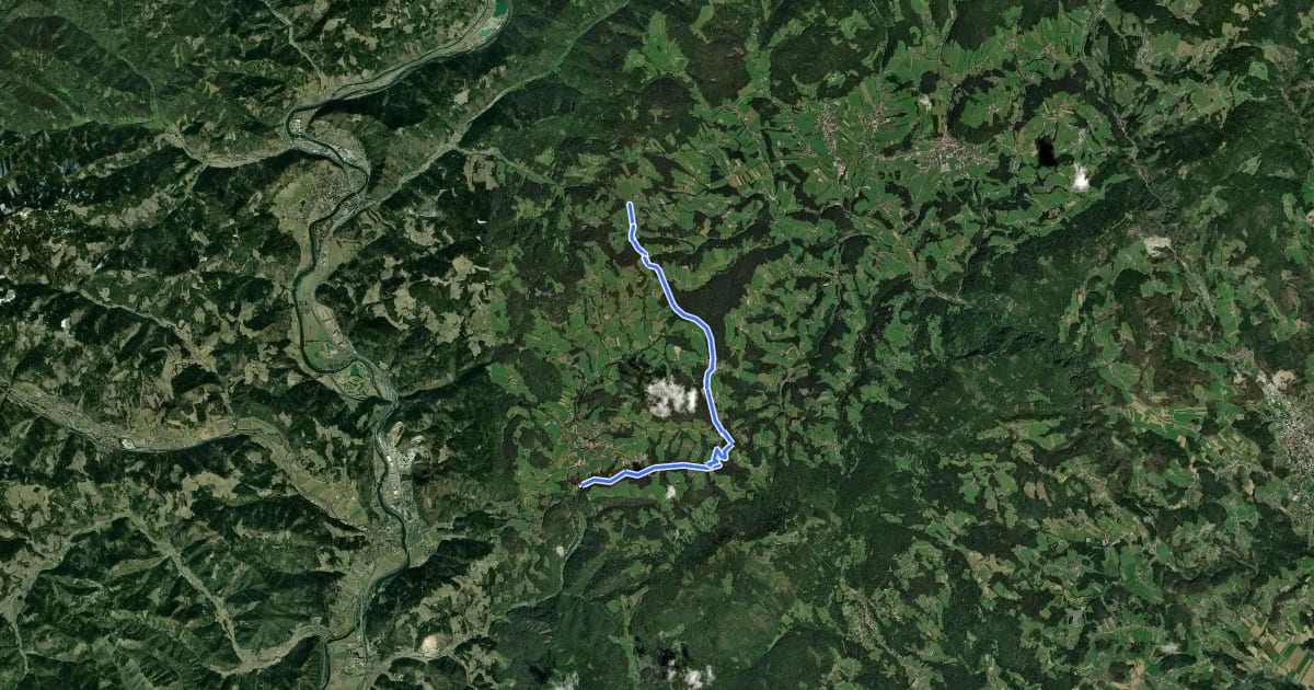Маршрут Wanderweg 18 на спутниковом снимке
