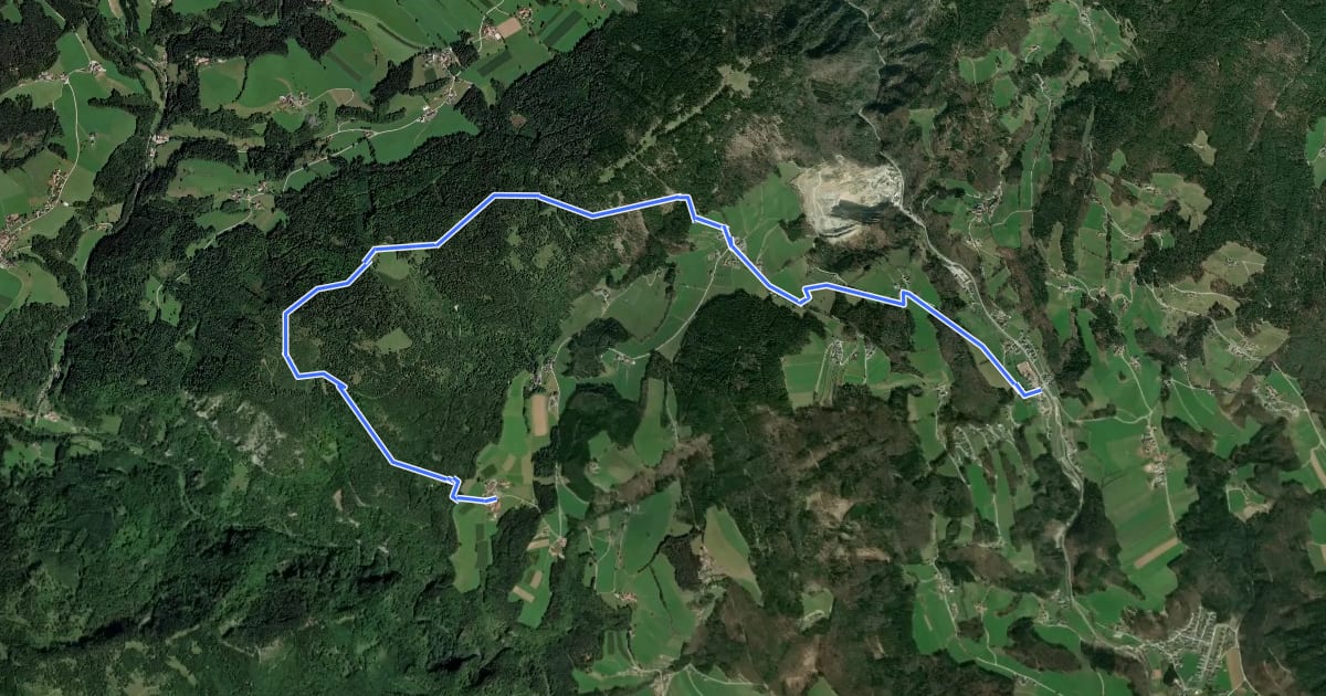 Маршрут Wanderweg 18 на спутниковом снимке