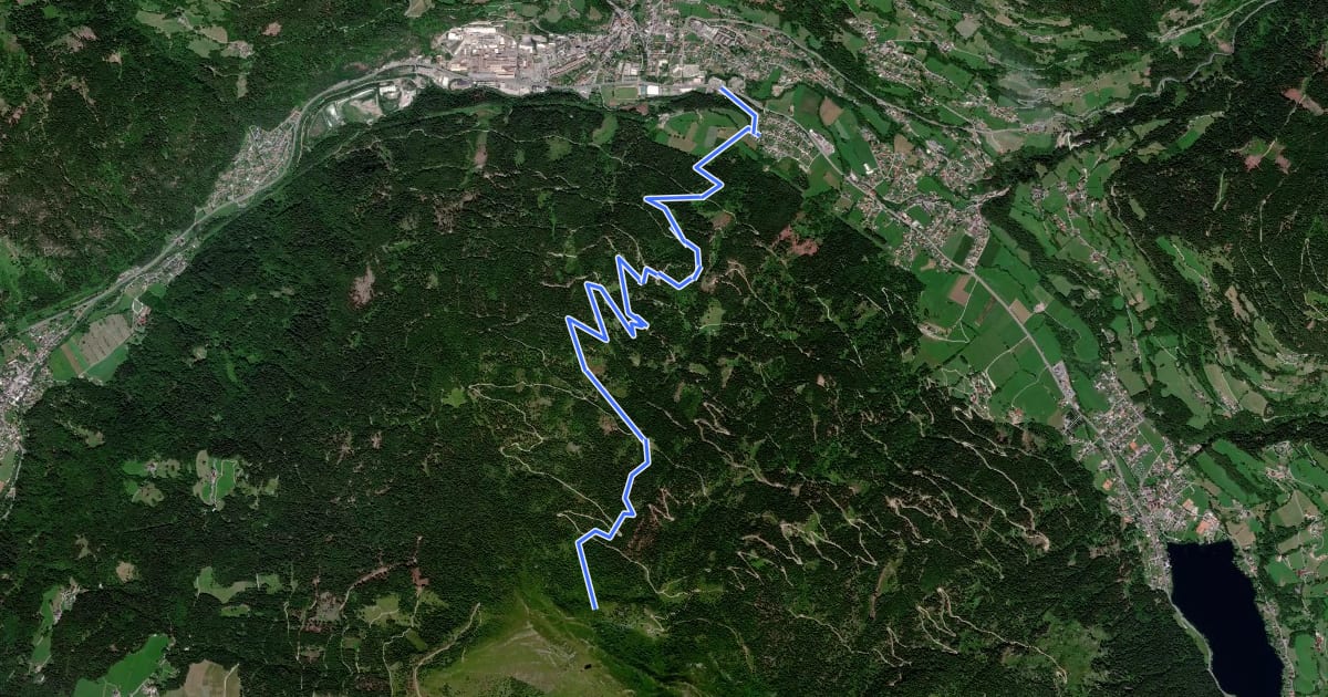 Маршрут Wanderweg 185-1 на спутниковом снимке
