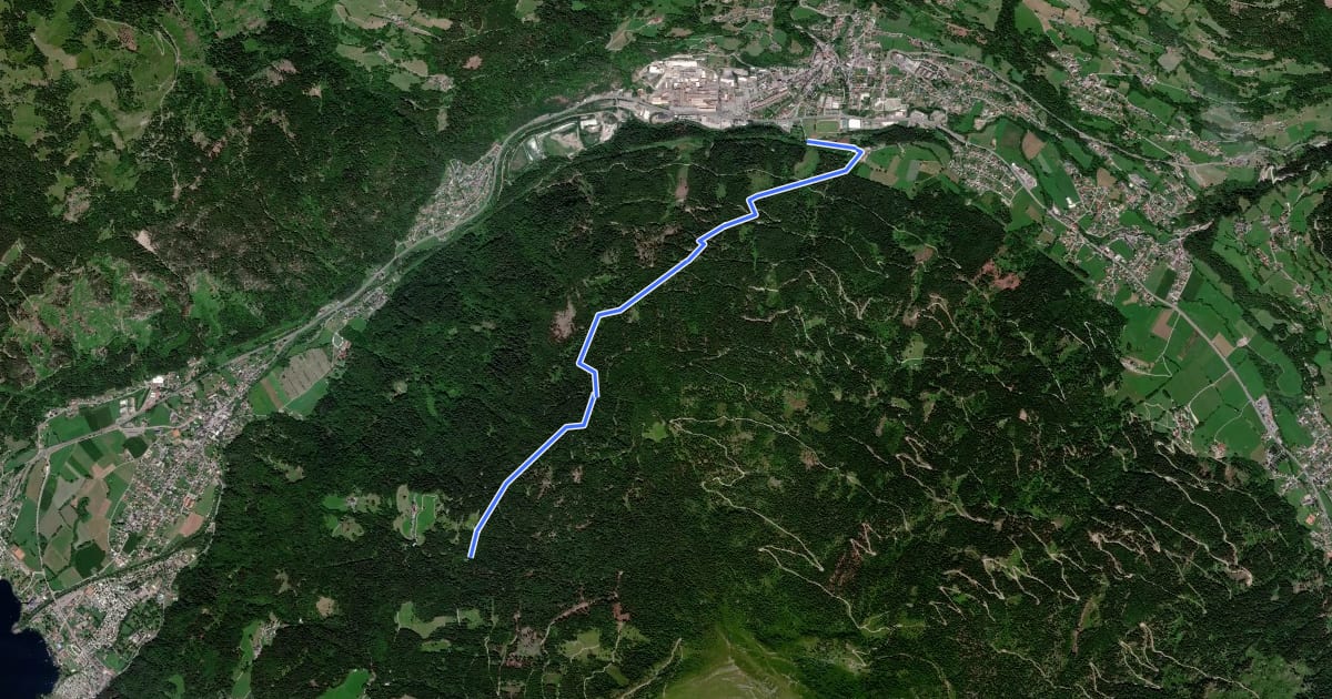 Маршрут Wanderweg 186 на спутниковом снимке