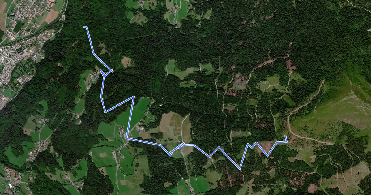 Маршрут Wanderweg 188 (Döbriach - Mirnock) на спутниковом снимке
