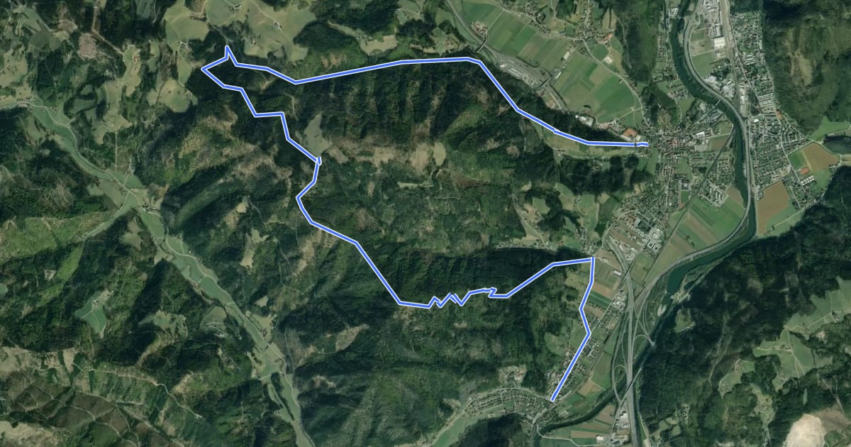 Маршрут Wanderweg 19 на спутниковом снимке
