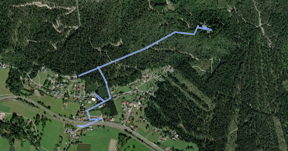 Маршрут Wanderweg 19 на спутниковом снимке